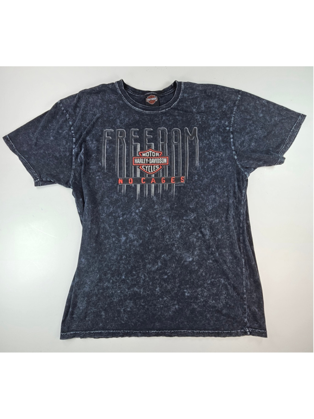 Harley Davidson T Shirt XL Atlantic City NJ Freedom No Cages Acid Wash 2012